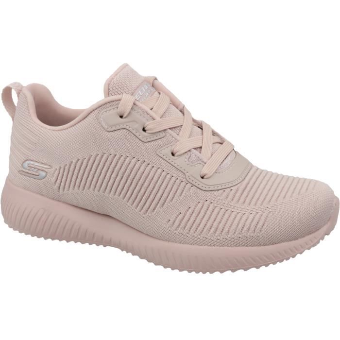 Skechers Chaussures pour adulte - SKECHERS - Bobs Squad 32504-PNK - Talon plat - Lacets - Tige en textile
