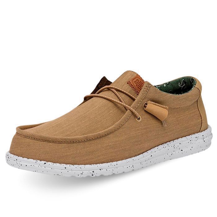 Hey Dude Hey Dude Wally Washed Canvas Chaussures Bateau pour Homme Marron 40296-267