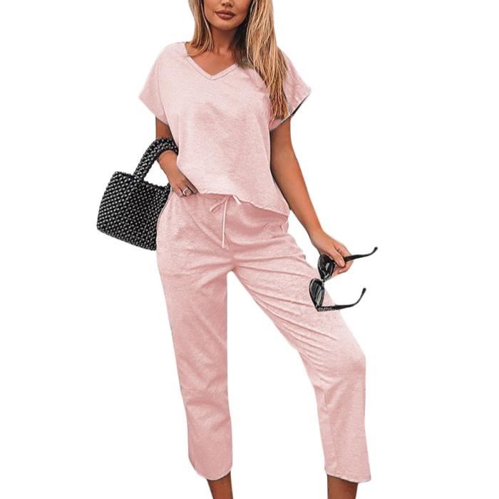 Surv tement Femme Minetom t Manches Courtes Rose B