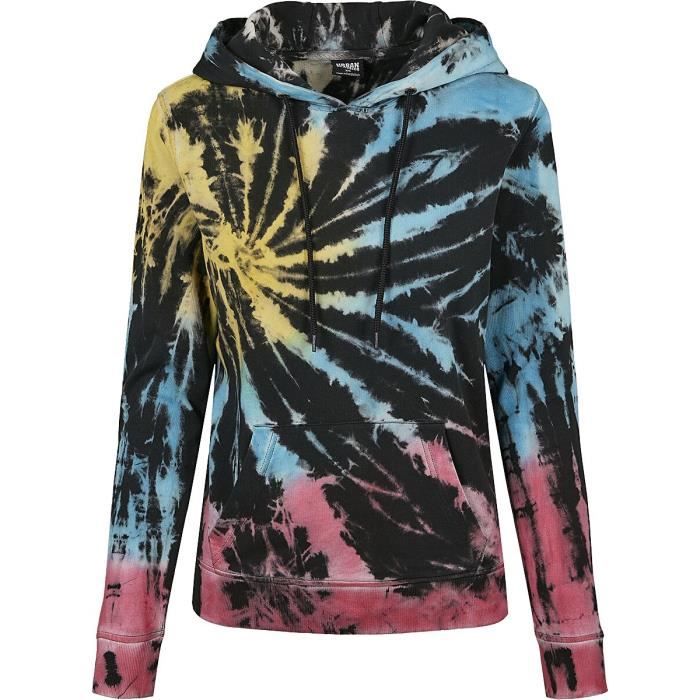 Urban Classics Sweat Tie Dye Femme Sweat shirt a capuche multicolore Multicolore Cdiscount Pret a Porter