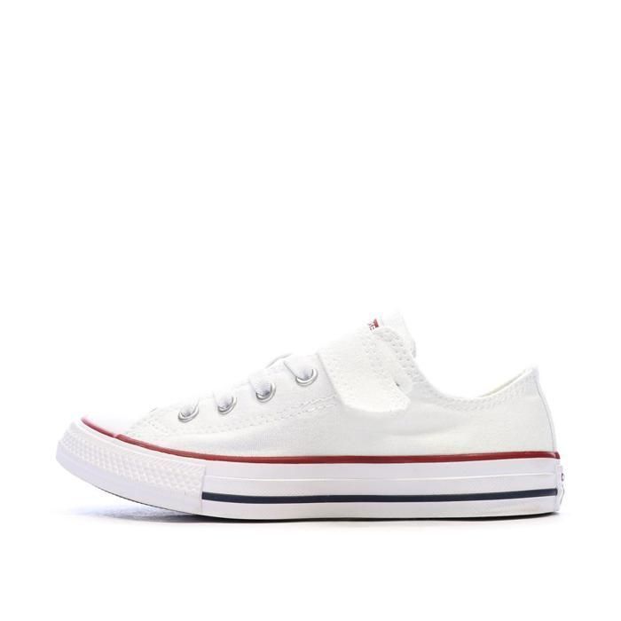 Converse Converse CTAS Ox 1V - Baskets basses mixte enfant blanches textile à lacets
