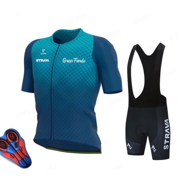 Ensemble Maillot de Cyclisme Homme Manche Courte + Cuissard à Bretelle