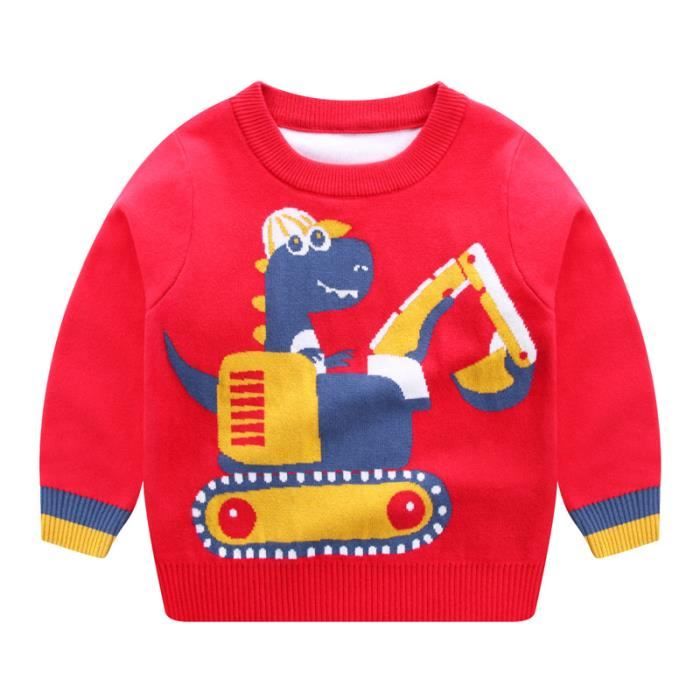 Pull Garcon De 2 a 10 ans en Tricot Chaud Manches Longues