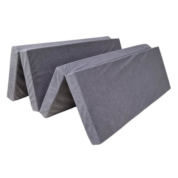 Une chauffeusse pliable 180x120x8cm - Matelas pliant Gris (1008) Une chauffeusse pliable 180x120x8cm - Matelas pliant Gris (1008)