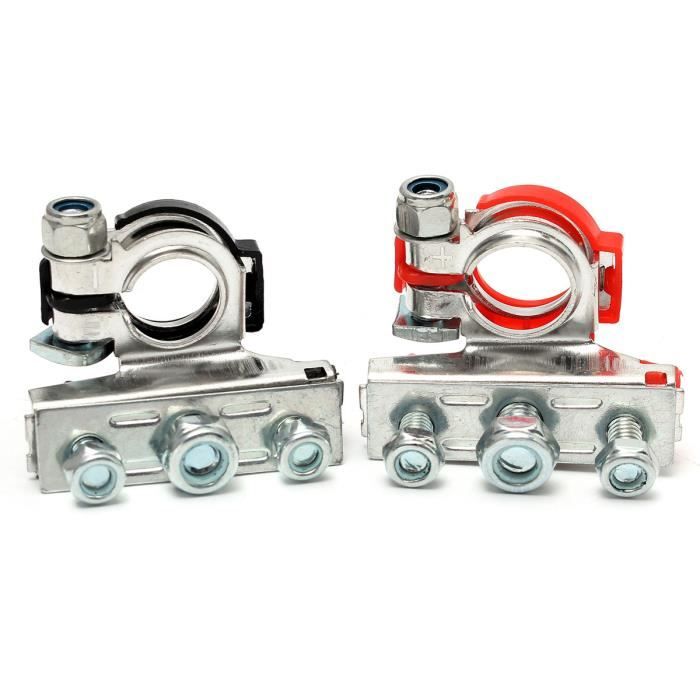2pcs Cosse Batterie Terminal Connecteur Positive Negative Pr Voiture ...