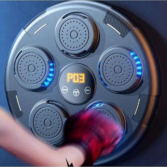 Eznaobo Machine De Boxe Musicale Intelligente, Machine De Boxe D'intérieur à Montage Mural, 9 Modes De Vitesse Et Mode De Comptage, équipement De Boxe Bluetooth Pour Adultes Et Enfants (blanc + Gants