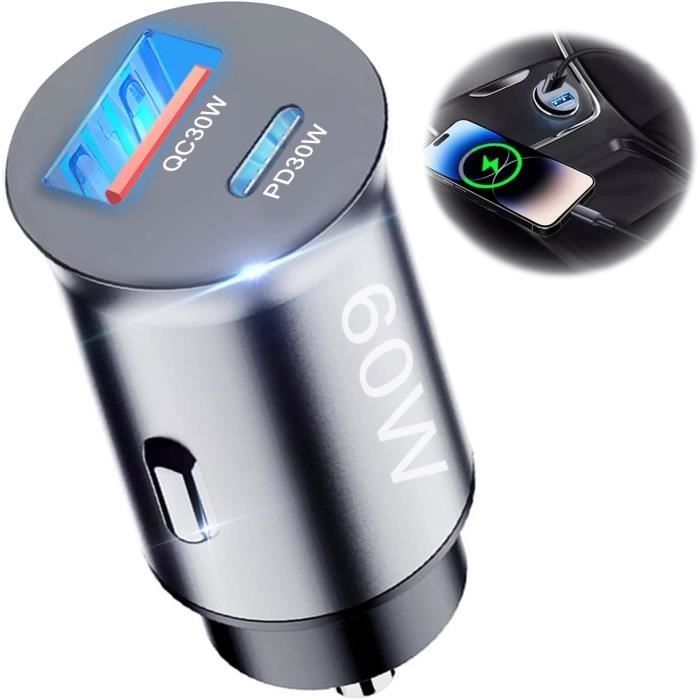 Yesido - Y68 - Chargeur Allume-Cigare USB-C + USB-A (30W)