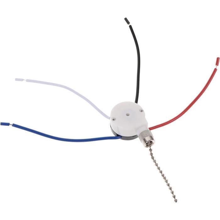 Commutateur de ventilateur de plafond 3 vitesses 4 fils ventilateur interrupteur de chaîne de traction interrupteur de contrôle de vitesse de remplacement interrupteur de lustre ( Color : 3089R-3 , Si