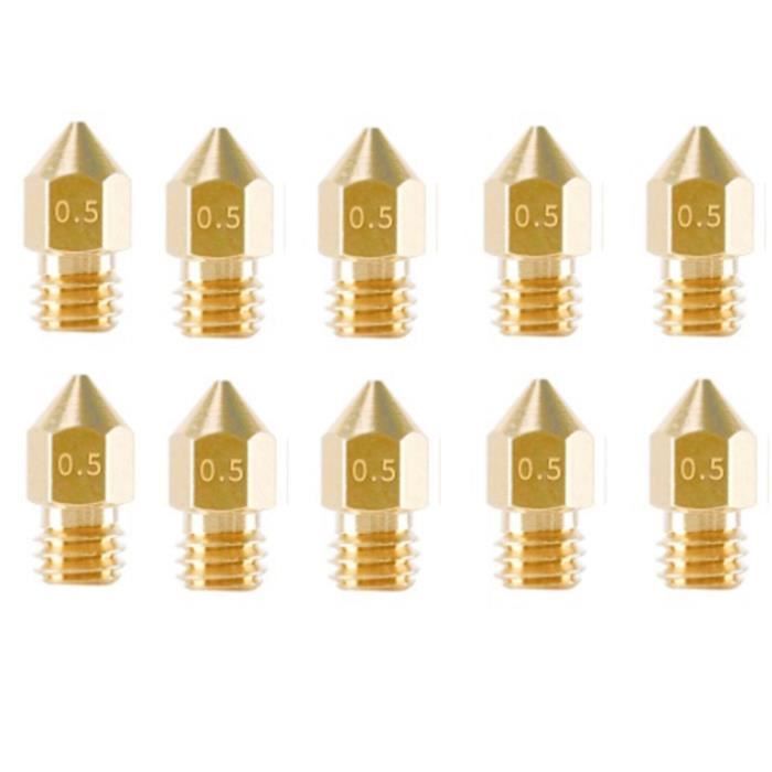AITRIP Lot De 20 Buses V6 MK8 En Laiton 0.4 Mm – Buse Extrudeuse 1.75 Mm Compatible Ender 3, CR-10, Imprimante 3D