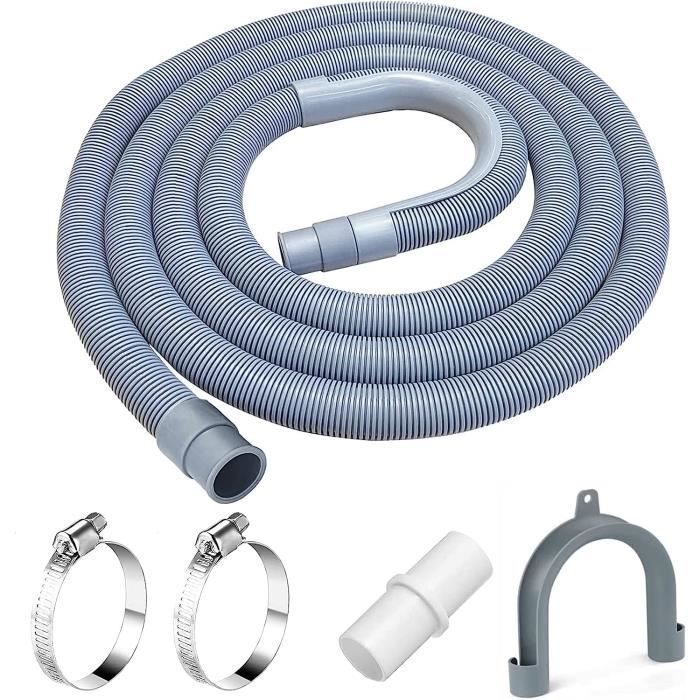 Rallonge Tuyau Lave Vaisselle 2.5m SSS Tuyau Evacuation Machine a Laver Compris Support et