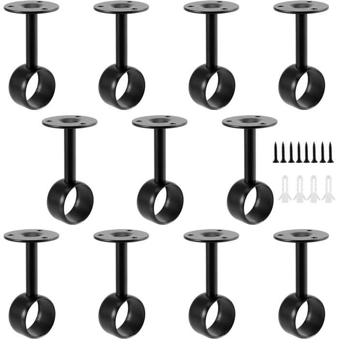 TechniPulse Lot De 2 Supports Sans Perçage Pour Tringle à Rideaux Diaètre 28 - Spécial Coffre