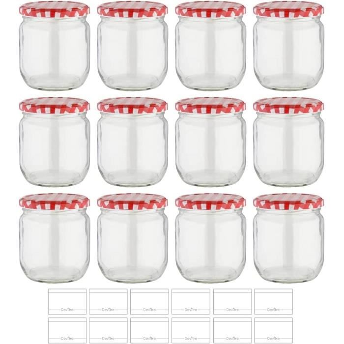 Lot De Bocaux En Verre De 210 Ml Avec Couvercles - Pour Confiture, Miel, Condiments - Neufs - Transparents
