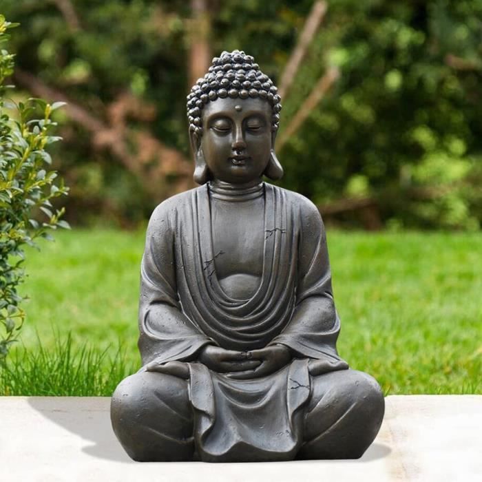 LIMEIDE Statue de Bouddha zen méditant Sculpture - Décoration intérieure-extérieure  pour la maison, le jardin, avec collier en p56 - Cdiscount Maison