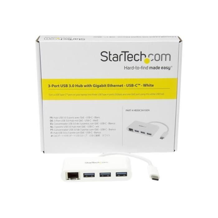 STARTECH Hub USB 3.0 3 ports avec USB-C