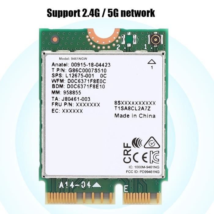 SURENHAP pour Intel 9461NGW carte réseau Carte Réseau sans Fil pour ...