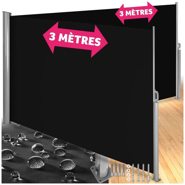Tectake Brise Vue Retractable De Balcon Jardin Terrasse Occultant Double En Pvc Et Aluminium 6 M X 2 M Noir Achat Vente Cloture Grillage Paravent Double 402338 Cdiscount