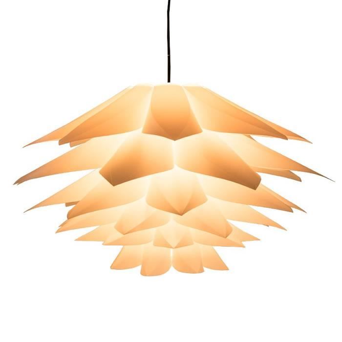 E27 Lampe Abat Jour Lotus Deco Plastique Pendentif Lumiere Plafond