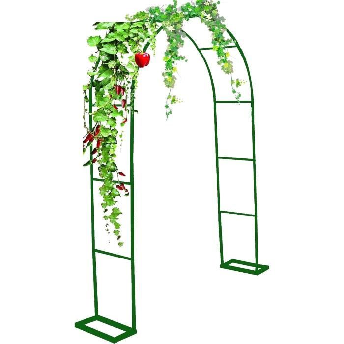 Arche Jardin Métal 240x220cm Noir - Support Plantes Grimpantes, Rosiers - Décoration Mariage Et Extérieur