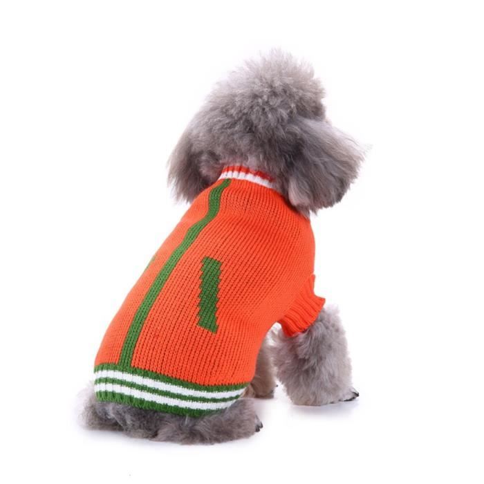 Comparer les prix de Pull pour chiens de compagnie - VGEBY - Mignon - Tricoté - Manteau d'hiver - Orange