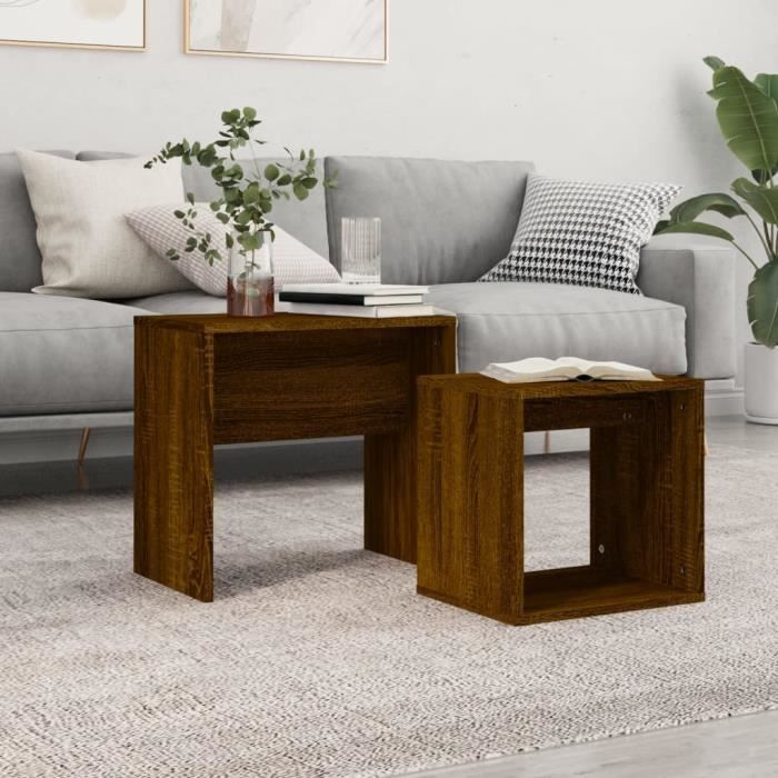 vidaXL Table basse Chêne marron 100x50x40 cm Bois d'ingénierie