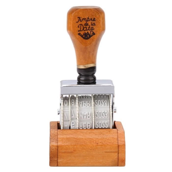 TMISHION Timbre En Bois Timbre De Roue De Roulement De Joint De Date En Bois Police Vintage Pour - 7
