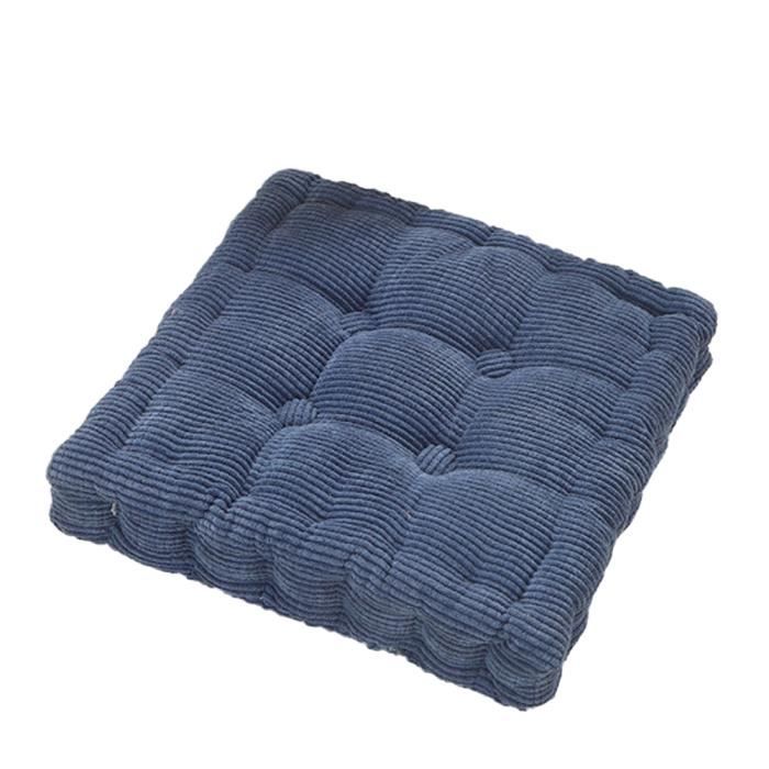 Galette De Chaise Enjoy Home - 38x38cm - 100% Coton - Bleu Canard - Collection Panama