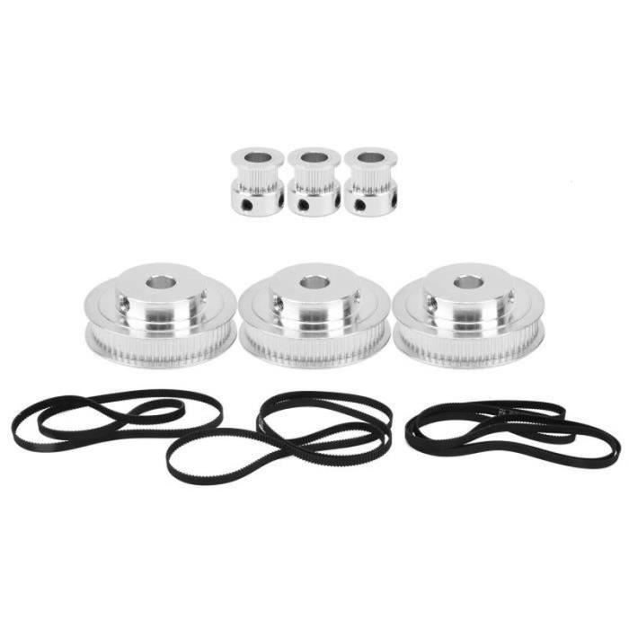 Kit Poulies Synchrones Et Courroies Pour Imprimante 3D - 20 Et 60 Dents, Alésage 8mm - Alliage Aluminium
