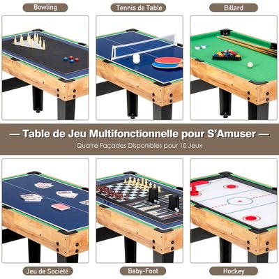 Table multi jeux 3 en 1 + plateau table à manger – 213 x 121 x 84 cm - Catenaccio