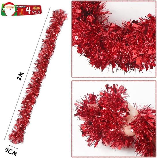 Guirlande Noël Vert - Lot De 5 Sapin, Tinsel Métallique Scintillante | Leroy Merlin