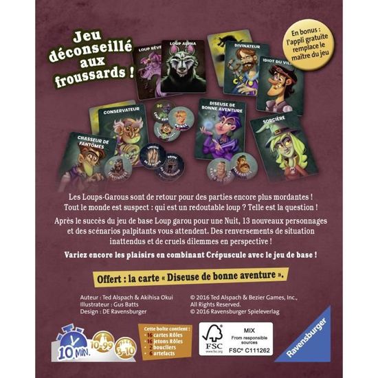 Loup Garou Pour Un Crepuscule Ravensburger Jeu D Ambiance Enfants Et Adultes Jeu De Role 3 A 10 Joueurs Des 10 Ans Cdiscount Jeux Jouets