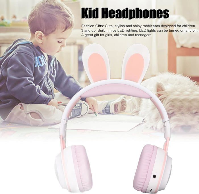 Casque Pour Enfants Avec Micro - Bluetooth 5.0, Câble 3,5 Mm, Pliable - Design Animal Mignon (Panda Rouge)