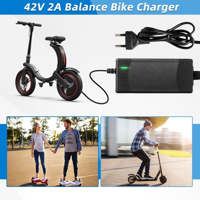 Chargeur Universel 42V 2A Pour Trottinette Électrique – 6 Connecteurs, ABS+PC, Protection Intelligente, M365/Hoverboard