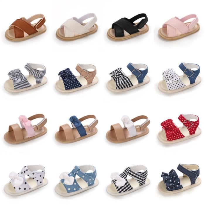 Coloris B248 Rose taille 0-6 mois sandales pour bébés filles, chaussures à  petits points, avec impression de - Cdiscount