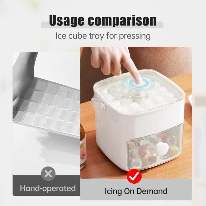 Bac à Glaçons Pour Congélateur - 4 Grilles - Grand Moule à Glaçons Avec