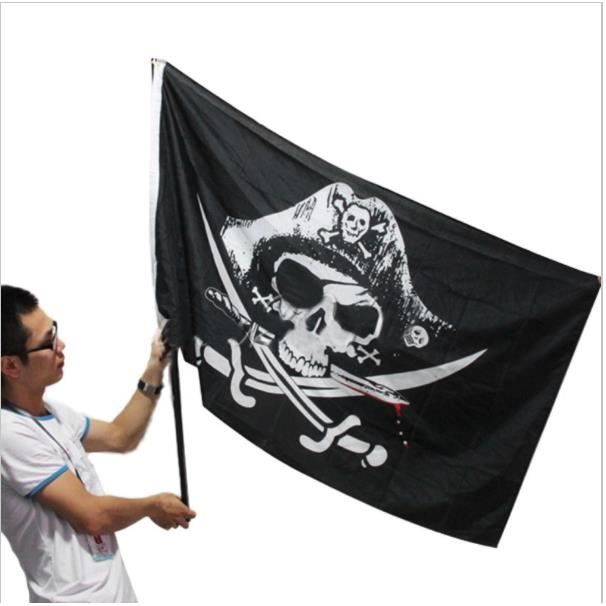 Drapeau Pirate Skull Sabre - Pavillon Noir | Jolly Roger