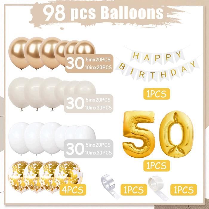 SANTEX 8024-99, Arche ballons 50 ballons Joyeux Anniversaire coloré