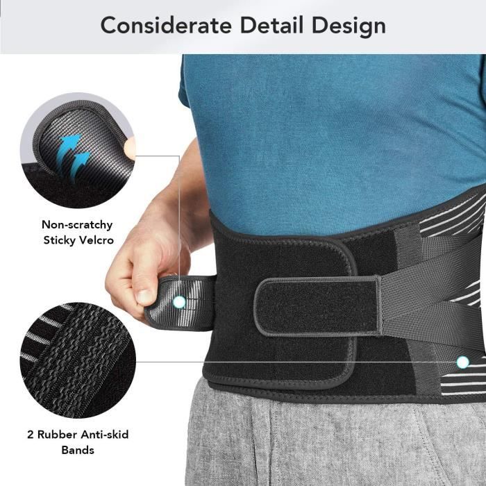 Ceinture lombaire avec sangles de compression doubles Support au bas du dos Bande reglable Support lombaire pour homme et femme L Cdiscount Sante Mieux vivre