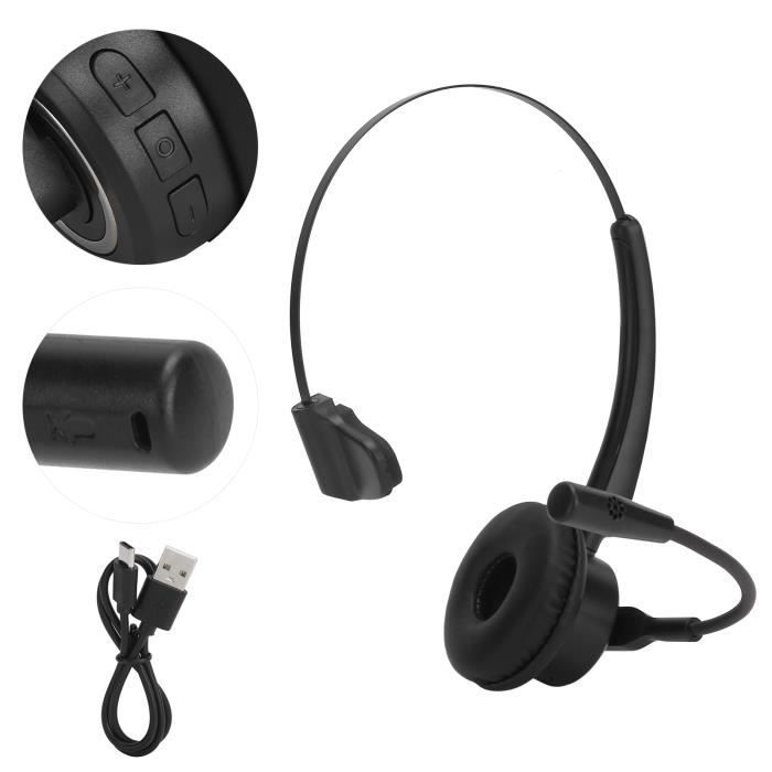 Écouteurs sans fil bluetooth casque antibruit sur l'oreille avec microphone
