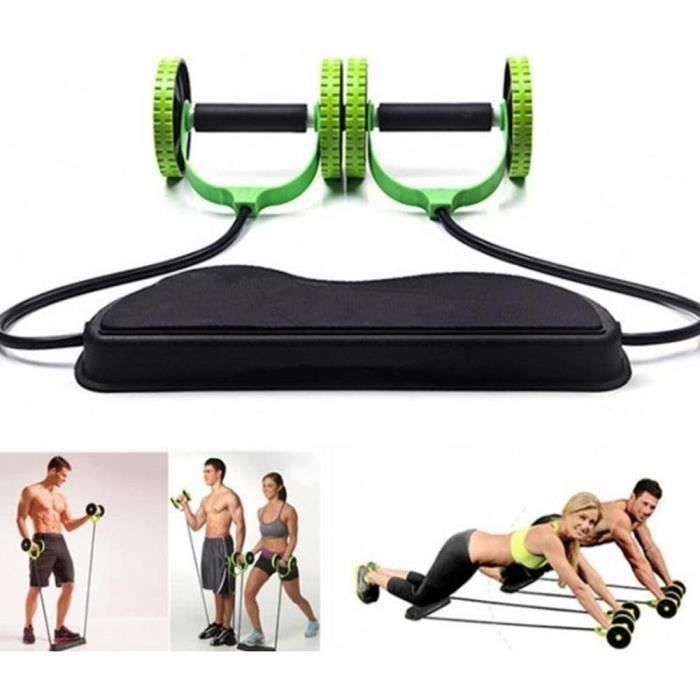 Roue Abdominale Avec Tapis - Planche D'entraînement Abdominaux 32x27x9cm - Silencieuse, Portable, Charge Max 150kg