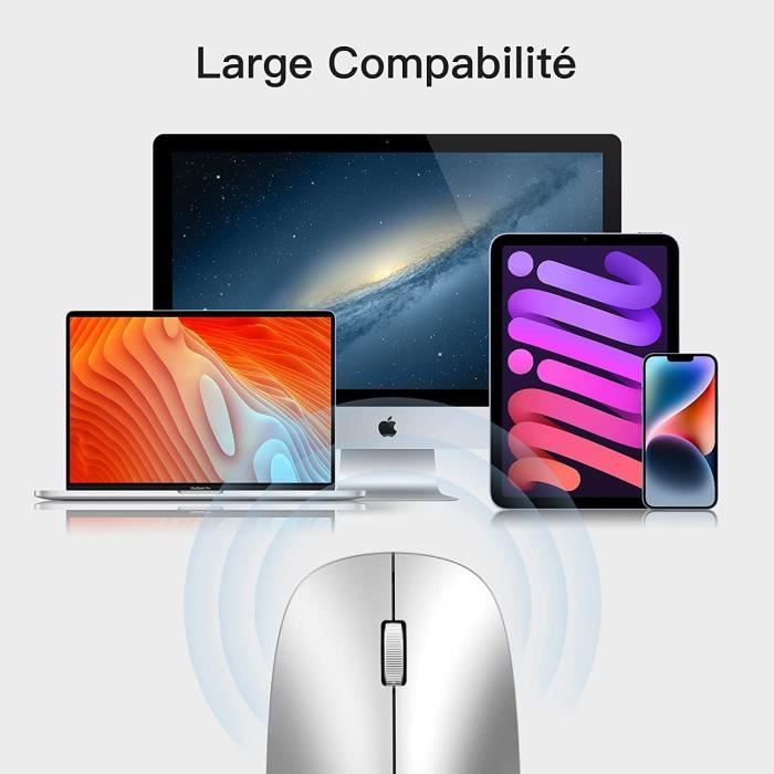 SOURIS,white--Souris sans fil Bluetooth pour MacBook Air et MacBook Pro 13  -16, silencieuse, Rechargeable, mini, pour ordi - Cdiscount Informatique