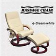 4456Elégance- Fauteuil de massage Relax Massant,Fauteuil électrique inclinable Multifonction,Fauteuil Salon avec repose-pied Crème S-2