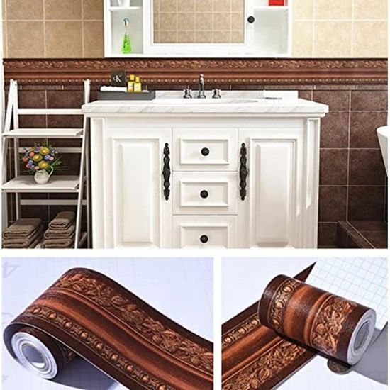 1tome Frise Murale Autocollant Papier Peint Imperméable En PVC Plinthe De Cuisine Et De Salle De Bain Décor Autocollants | Leroy Merlin