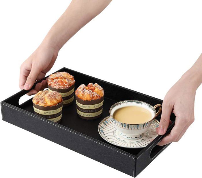 Plateau de service rond en bois MANDALA avec poignées 35 cm 27880SG - Maison