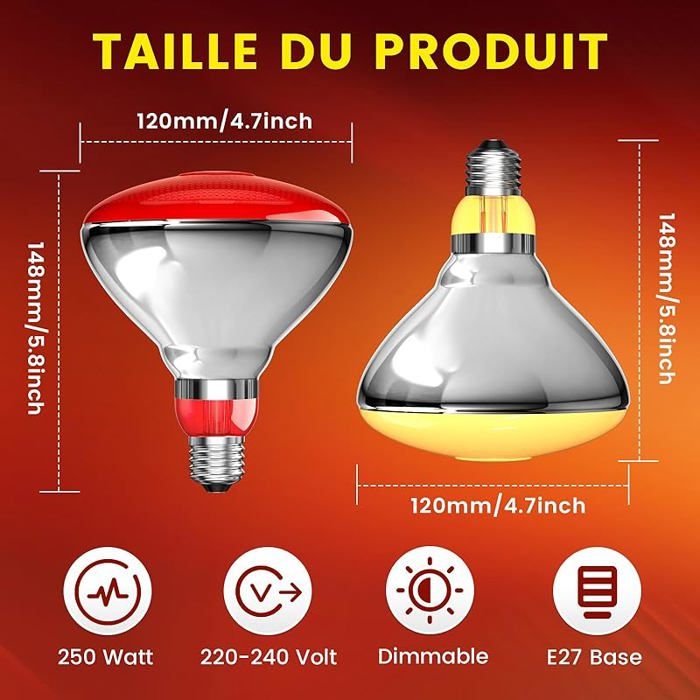 Philips Lampe Infrarouge 250W Vis BLC 8435 - E27 Chaleur Thérapeutique