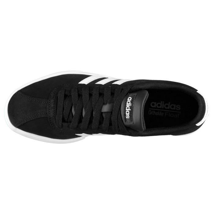Baskets Adidas Court Set en Daim pour Femmes Noir Blanc Lacets