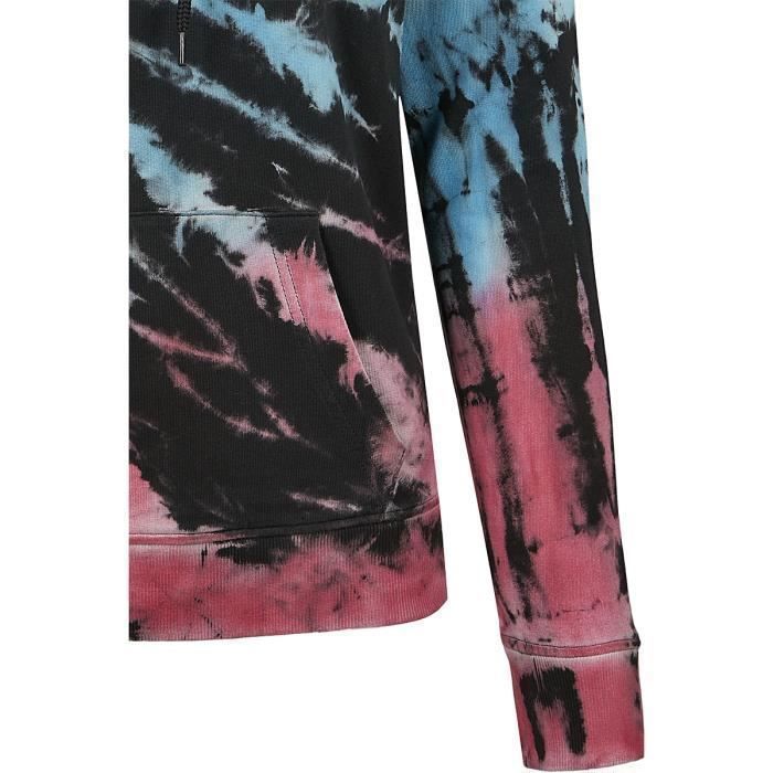 HAHAEMMA Tie dye Veste de sport à capuche à manches longues avec fermeture éclair pour femme, Multicolore - 2, S