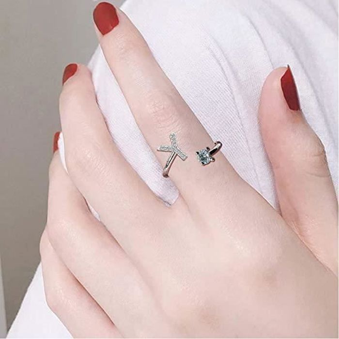 Bague lettre initiale pour femmes filles bagues alphabet