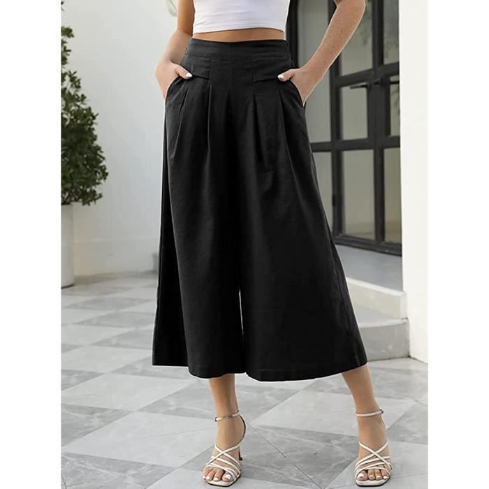 Pantalon fluide grande taille femme taille élastiquée clearance