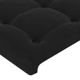 Tête de lit accessoire couchage chambre à coucher meuble avec rebord lateral capitonne 83 par 16 par 78/88 Tissu velours noir-3
