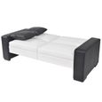 90463Haut de gamme® Canapé de Relaxation - Canapé-lit Canapé Convertible pour le Salon - réglable avec accoudoirs PVC Blanc-3